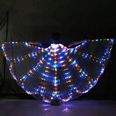 [Flower]Belly Dance LED Wings Colorful Performance Costume Dance Accessories Girls Props glowingButterfly Wings Christmas ShowsCarnival, Halloween, major holiday performances (twinkle flower)