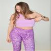 Aoxjox High Waisted Workout Leggings for Women Scrunch Tummy Control Luna Buttery Soft Gym Yoga Pants 26" (Purple Leaf Print, Large) view 3
