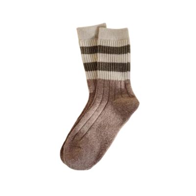 2 Pairs Of Fall And Winter Bar Thermal Socks Sports Socks Soft Simple Cotton Women's Socks