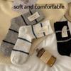 1 Pair Of Striped Socks Women's Mid-calf Socks Thickened Warm Stacked Socks Fall And Winter Stockings view 2