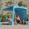 AMMSUN Beach Cabana, 6.2'6.2' Beach Canopy, Easy Set up and Take Down, Cabana Tent with Sand Pockets, Instant Sun Shade with Side Wall, Turquoise view 3