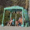 AMMSUN Beach Cabana, 6.2'6.2' Beach Canopy, Easy Set up and Take Down, Cabana Tent with Sand Pockets, Instant Sun Shade with Side Wall, Banana view 2