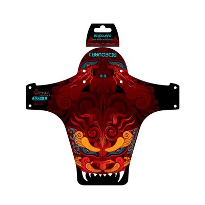 RideGuard PF1 Dragon. Front MTB Mudguard Mountain Bike Fender. Fits 24, 26, 27.5, 29, Plus Size and Fat Bikes. UK Made 100% Recycled Plastic Waste 100% Recyclable.