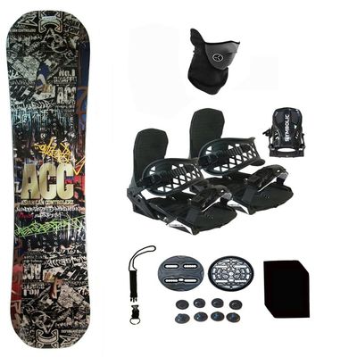 Symbolic Acc Graffiti 156cm Snowboard and Black Bindings Package Leash, Stomp, Mask Mens Womens (156-Rocker+Lrg Binding(Men 9-13) ac22)