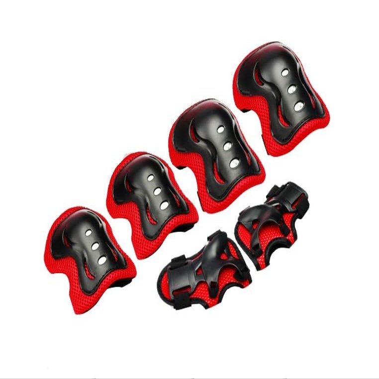 CWTD Kid Roller Skating Skateboard Knee Elbow Wrist Protective Sport Pad Gear Red