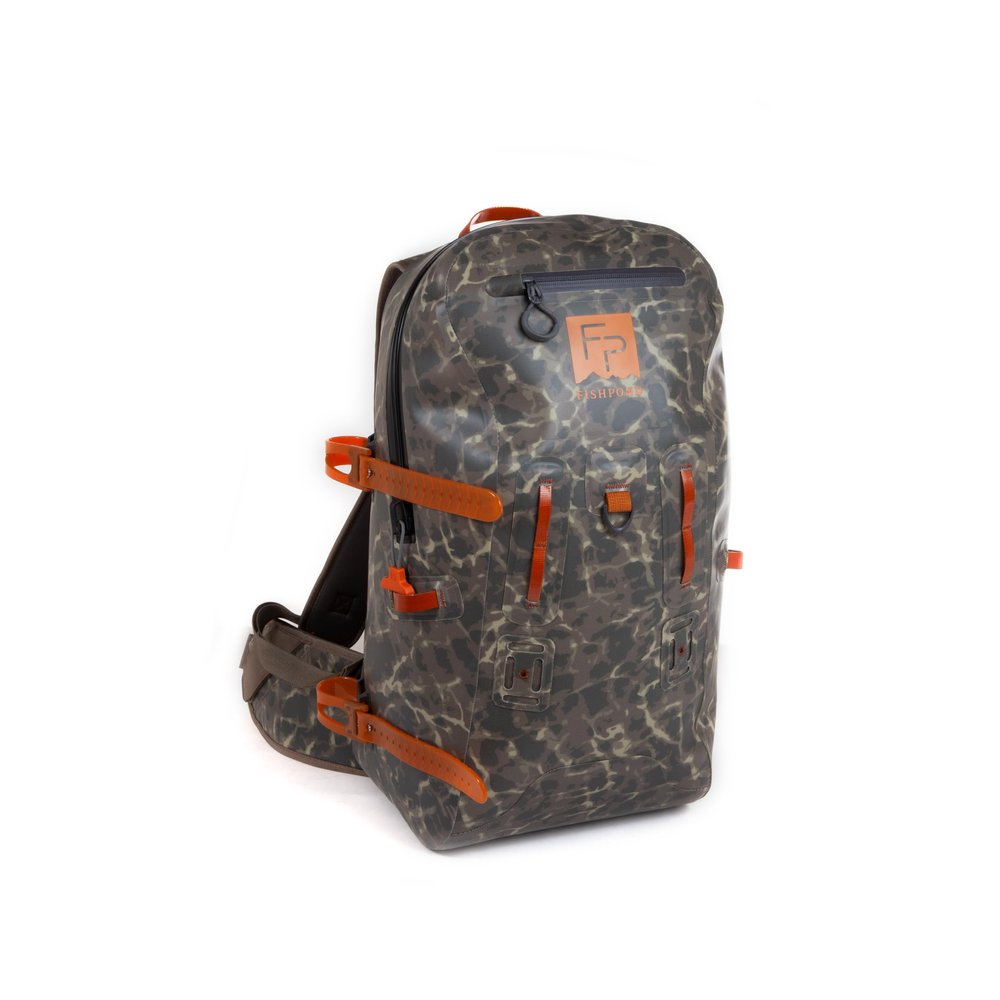 fishpond Thunderhead Waterproof Backpack  Fully Submersible Zipper, Accessory Attachments, 28L | Fishing Backpack - Eco Shadowcast Camo
