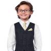 ZENXUS Boy's Solid Champagne Tie with Pocket Square Set, Small Necktie for Boys and Teens, Self-Tied view 2