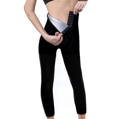 Trousers Slimming Running Trousers Hot Thermal Sweat Pants Trousers Sweat Sweat Jogging Bottoms Women Ladies Sauna Suits (Color : Black, Size : Large)