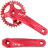 MDybf Mountain Bike Crankset 104/64BCD MTB Square Taper Crankset 170mm Crank Arm Set 32T 34T 36T 38T Single Chainring Aluminum Alloy (Color : Red, Size : 32T) view 1