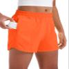 CRZ YOGA Girls Feathery-Fit Soft Athletic Shorts with Zipper Pocket - Tennis Soccer Running Casual Liner Kids Teen Neon Orange Small view 1