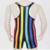 ACSUSS Mens Striped Wrestling Singlet Boxer Bodysuit Weight Lifting Stretchy Leotard Shapewear Rainbow 3X-Large view 3
