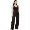 Angsuttc Black Cargo Pants Women High Rise Trousers Combat Pants with Pockets L view 4