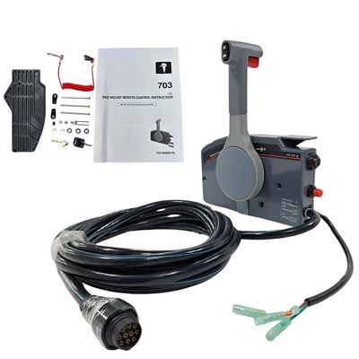 Boatcon Marine 703 Remote Control box Side Mount 10pin 703-48272-12 For Yamaha Outboard Engine with 16.5FT Harness Pull to Open