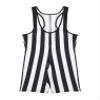 ACSUSS Mens Striped Wrestling Singlet Boxer Bodysuit Weight Lifting Stretchy Leotard Shapewear Black Medium view 4