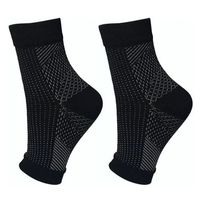 Dioche 1Pair Ankle Elastic Compression Sock Sleeve Cycling Running Ankle Support Brace (L/XL)