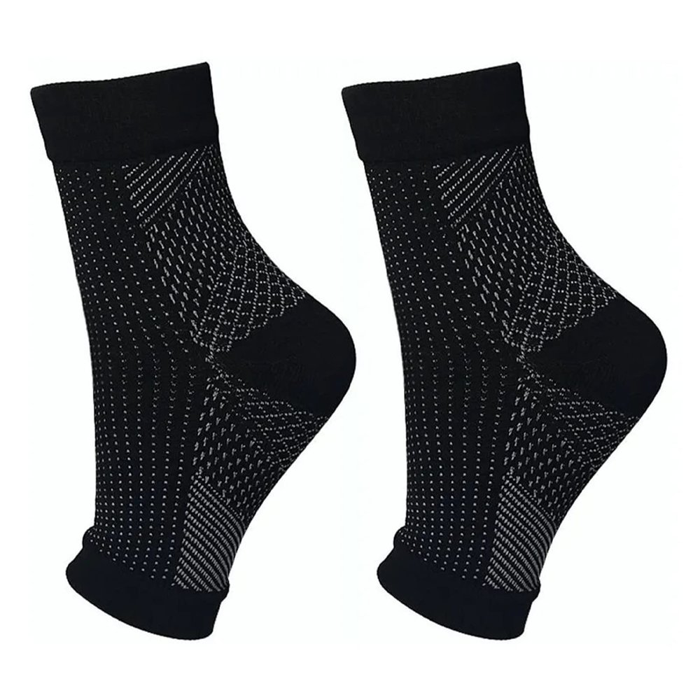 Dioche 1Pair Ankle Elastic Compression Sock Sleeve Cycling Running Ankle Support Brace (L/XL)