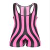 ACSUSS Mens Striped Wrestling Singlet Boxer Bodysuit Weight Lifting Stretchy Leotard Shapewear Hot Pink Small view 1