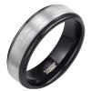 8 mm Width Tungsten Brushed Black Silver Color Ring Men's Wedding Ring Alliance Black and Silver 10 view 1