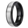 8 mm Width Tungsten Brushed Black Silver Color Ring Men's Wedding Ring Alliance Black and Silver 10 view 2