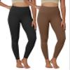 ODODOS 2-Pack Buttery Soft Lounge Yoga Leggings for Women 7/8 Length 25" High Waist Yoga Pants, Black+Brunette, X-Large view 1
