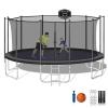 SKYUP Tranpoline for Kids and Adults, 8 10 12 15 16 FT 1500LBS Tranpoline with Net - with Basketball Hoop, 4PCS Wind Stakes, Ladder and Pad, ASTM CPC CPSIA Approved Recreational Outdoor Tranpolines view 1