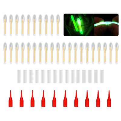 NUEAYMS 50 Pcs Fishing Fluorescent Light Stick Rod Tip Glow Sticks Night Fishing Small Glow Sticks Lightstick Replacement Night Fishing Green Fluorescent Light