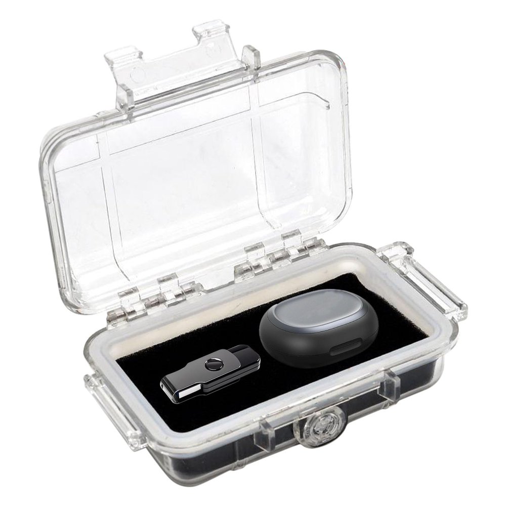 DUDOK Protective Dry Case, Water Resistant Transparent Storage Box, Dry Container with Carabiner, Outdoor Watertight Case with Sturdy Locking Mechanism, Portable Stowaway for Mountaineering, Picnic