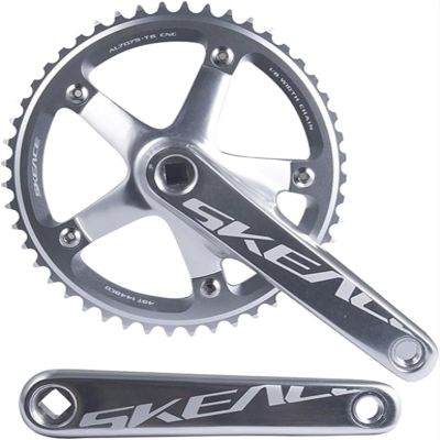 MXITA Cranksets Fixed Gear Bike Crankset 144BCD 165mm Track Bike Crankset Extra Large Teeth Chainring 48T 49T Square Tape Racing Crankset