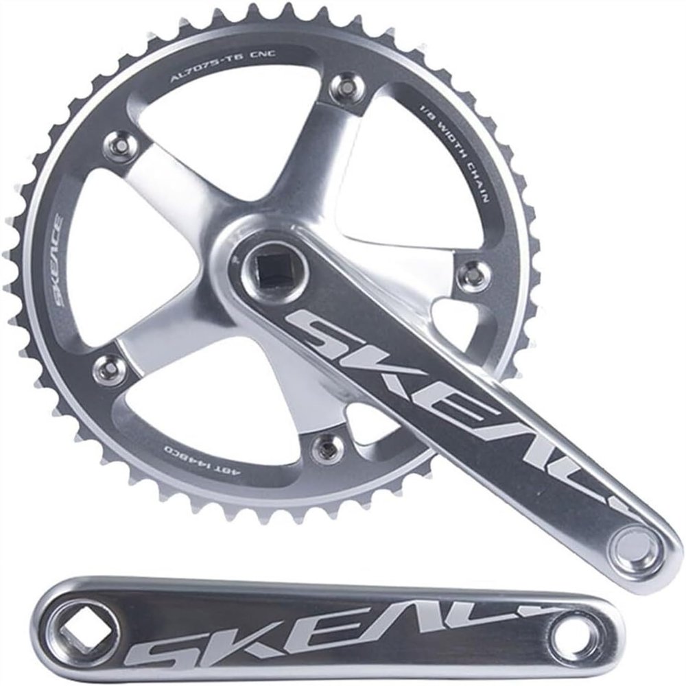 MXITA Cranksets Fixed Gear Bike Crankset 144BCD 165mm Track Bike Crankset Extra Large Teeth Chainring 48T 49T Square Tape Racing Crankset
