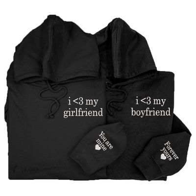 Regamor Embroidered Matching Couple Hoodies Boyfriend and Girlfriend I Love My Girlfriend Couple Christmas Valentine 7