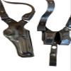Leather Shoulder Holster Fits S&W Model 686 586 637 60 10 19, Premium Leather, Fast Draw, Handmade, Right Handed, Double Magazine - ShnLeather (Black, S&W Model 10 4" Barrel) view 3