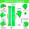 Yunsailing 96 Pcs Homecoming Noisemakers Team Spirit Accessories for Game Day Include Hand Clappers Cheerleading Pom Pom Thunder Stick Cheer Party Blower Plastic Whistle for Sport Fans(White Green) view 2