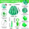 Yunsailing 96 Pcs Homecoming Noisemakers Team Spirit Accessories for Game Day Include Hand Clappers Cheerleading Pom Pom Thunder Stick Cheer Party Blower Plastic Whistle for Sport Fans(White Green) view 3