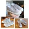 Little Boys Girls Canvas Sneakers Canvas Low Top Breathable Shoes Lace up Non Slip Soft Casual Walking Shoes (Grey, 11 Little Child) view 2