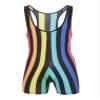 Oyolan Men's Athletic Supporters Sport Swim Bodysuit Striped Wrestling Singlets Leotard Jumpsuits Rainbow 3X-Large view 4