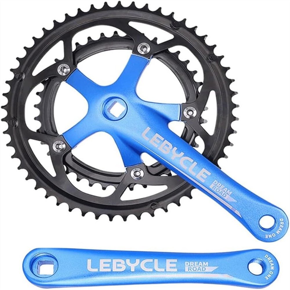 MXITA Cranksets Road Bike Crankset Square Taper Crank Arm Set 170mm 130BCD Double Chainring 53-39T Aluminum Alloy Crankset 7/8/9/10/11