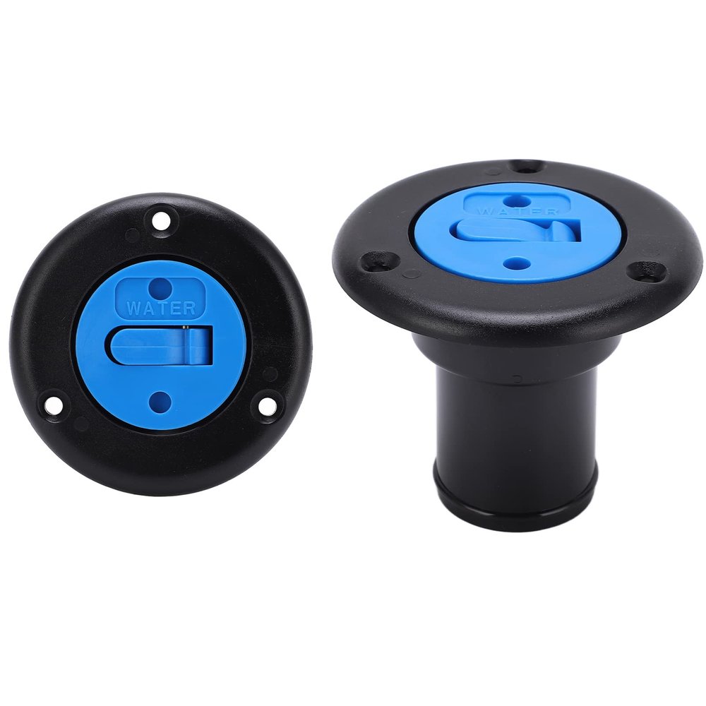Tissting Boat Deck Fill 1.5in/38mm ABS Black Water Filler Cap - Keyless Design Marine Water Filler for Boats and Yachts, Easy to Use with Anti-Loss Chain and Secure Sealing for Marine Applications
