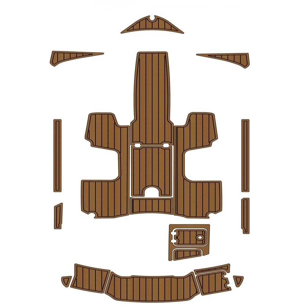 Algasan Boat EVA Faux Teak Decking Floor Compatible with 2013 Chaparral H20 Swim Step Cockpit Boat EVA Faux Foam Teak Deck Floor Pad