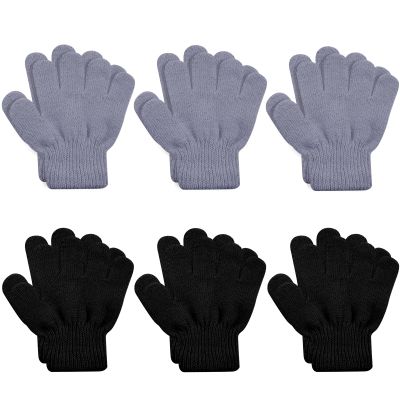 ONESING 6 Pair Baby Gloves Toddler Gloves Toddler Winter Gloves Kids Gloves Winter Stretchy Knit Gloves for Kids Boys Girls