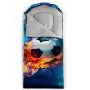 QOOMO Ice Fire Football Sports Printed Camping Sleeping Bags,3 Season Warm & Cool Weather,Lightweight,Waterproof Sleeping Bags for Adults & Kids,Traveling,and Outdoors,Camping Gear Equipment,31x90inch view 2