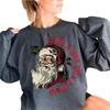 I Love A Man With A Beard Santa Christmas Sweatshirt, Funny Santa Beard Shirt, Cute Christmas For Women, Santa Xmas (Large, Dark Grey)