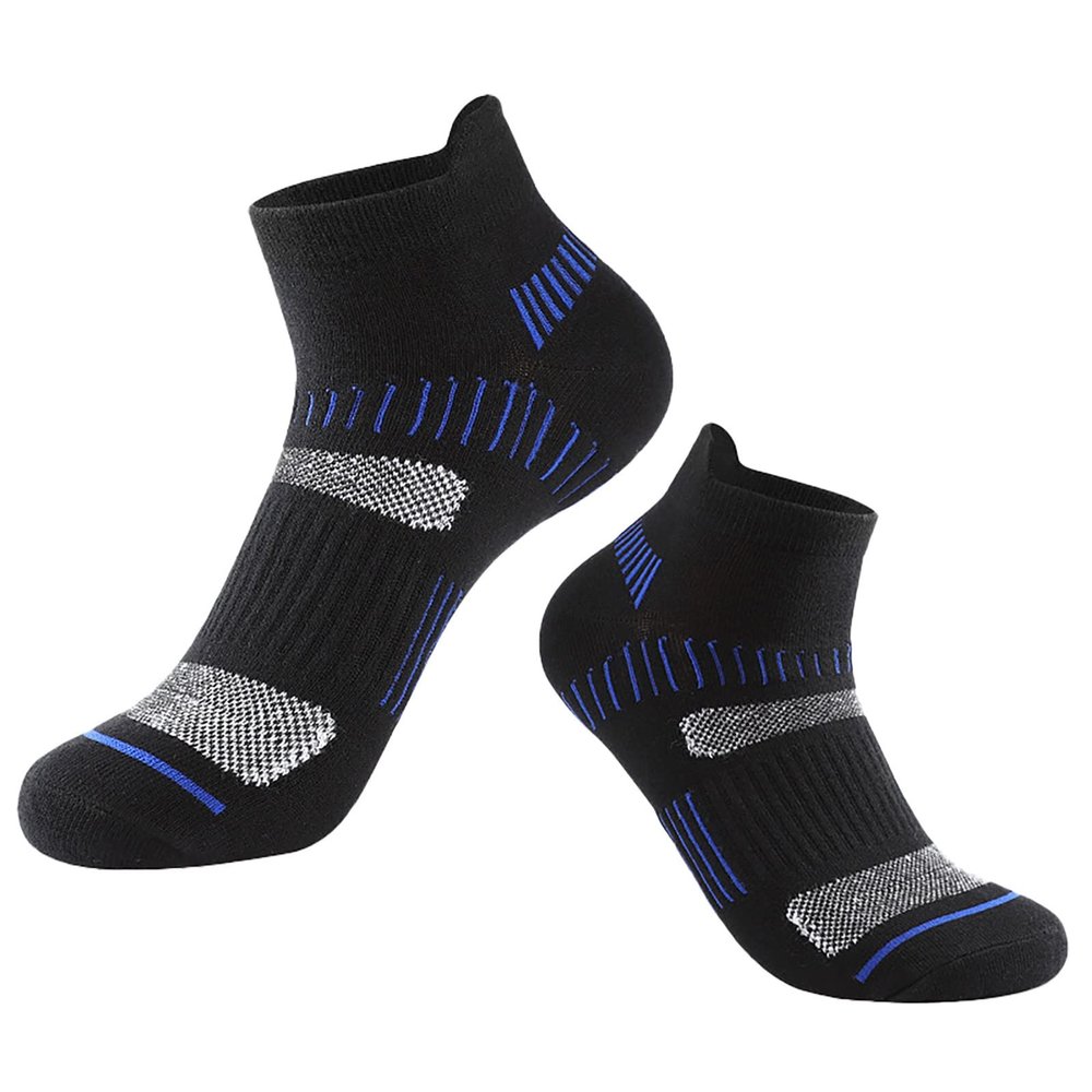 JOFOW Men's Sweat Absorbing And Sports And Leisure Low Top Shallow Mouth Seasonal Short Socks Winter Gear (Black, One Size)