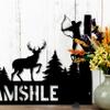 Personalized Metal Deer Skull Bow Rack Custom Name Deer Head Metal Wall Art Hunting Archery Gear Standing Display Bow Rack Hunting Gift for Hunter Dad Grandpa,Deer Bow Holder Rack view 3