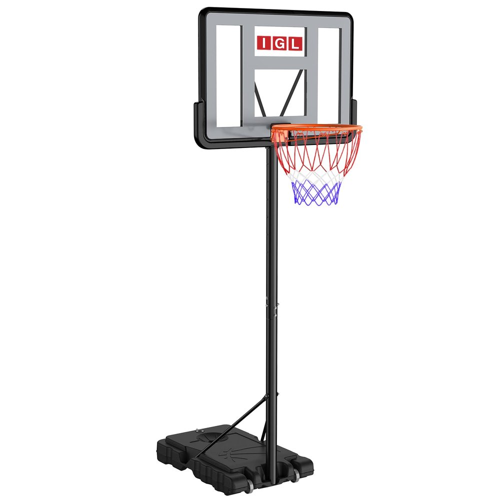 Adjustable Basketball Hoop 4.8-10ft Portable Basketball Goal for Swimming Pool, Driveway, Indoor, PC Backboard for Teens and Adults
