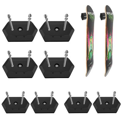Hikeen 8 Packs Skateboard Wall Mount Skateboard Hanger for Skateboard Deck Display and Storage, Floating Effect