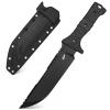 Eafengrow EF141 Fixed Blade Knife 1.7" Width AUS-10 Steel Blade Micarta Handle Full Tang Heavy Duty EDC Straight Knife for Field Adventure Camping BushcraftBlack