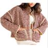 VAOYIU Women's Floral Puffer Jacket Cropped Vintage Printed Cardigan Lightweight Open Front Padded Quilted Coats(P-Red-S) view 1