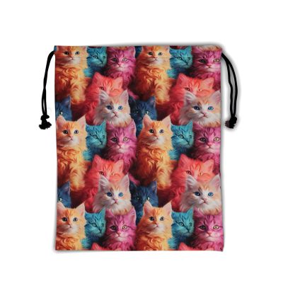 Colorful Cat Painting Grip Bag - Adorable Kitten Grip Bags for Gymnasts Little Pet Gymnastics Chalk Bag Cute Animal String Bag for Gym Sports Storage