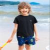 Angel season Boys Rash Guard Swim Shirt Short Sleeve UPF 50+ for Toddler Kids Teens Swimwear Rashguard Quick Dry, Size 11-12 Years, Black view 3