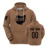 BOPOCO Custom 2023 football Camo Salute Sweatshirts Fans Personalized Hoodie Name & Number Pullover Gift for Men Women Youth S-4XL - Brown view 1